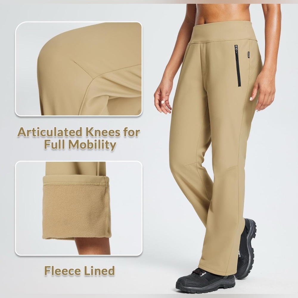 BALEAF Women's Hiking Fleece-Lined Ski Pants Windproof Water-Resistant Outdoor